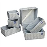HomeStrap Set of 6 Multipurpose Closet Drawer Organiser with Bottom Zipper,Storage Box for Belts, Stationery (Grey)