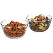 Solimo Borosilicate Round Glass/Mixing Bowl (Set of 2, 1100 ml) | Transparent