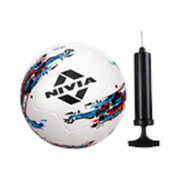 NIVIA Storm with Pump Football – Size: 5 (Standard, Pack of 1, White, Black)