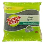 Scotch-Brite Silver Sparks Scrub Pad (Green, 3-Pieces)