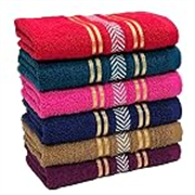 Cotton 390 GSM Hand Towel Set of 6, 13 X 21 inches for Men, Women, Home Use, Gym, Wash Basin, Kitchen | Soft, Absorbent, Quick Dry, Small Size Towels, Travel Friendly | Multicolor