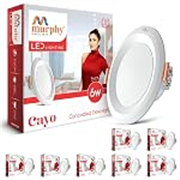 Murphy Cayo 6W LED Downlight for Ceiling | Warm White Round Light | Inbuilt Driver | Suited for 3 inch Junction Box | 600 Lumens | BIS Approved | 2 Year Warranty | Pack of 8