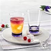 Borosil 2pc 250ml Drinking Glass Set with Color Bottom for Water & Juice