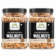 Nature Prime Walnuts 800g (400X2), Premium Quality Walnut Kernels, Ready to Eat Dry Fruits, Crunchy Nut Snack, Resealable Storage Jar PACK OF 2