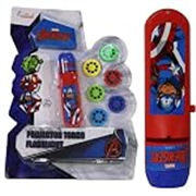 Marvel Avenger Projector Torch – Handheld LightBattery Operated, Flashlight with Projections of Marvel Hero’s | Drawing Projector Set | Creative Tracing Toy with Stencils & Markers