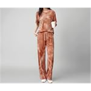 SMOWKLY Women’s Tie-Dye Cotton Blend Pajama Set | Relaxed Fit Short Sleeve Top & Long Pants Sleepwear | Soft & Comfy Lounge Wear Set with Pockets Winter wear Nightdress| Trendy Korean Nightsuit Set