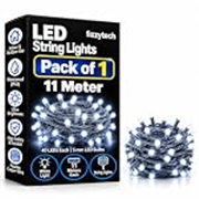 fizzytech 11 Meter 40 LED White Fairy String Light, 5MM LED Decorative Wall Light for Home Decoration, Diwali, Christmas, Wedding & Balcony Decor, Pack of 1