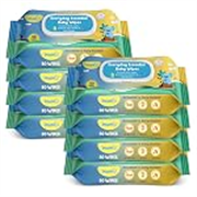 Cleansing Baby Wipes, Enriched with Aloe Vera, Jojoba seed oil, Shea Butter & Vitamin E – 80 Counts/Pack| Essential Wet Wipes with Lid, Alcohol and Paraben free wipes for Babies/Kids (Pack of 8)
