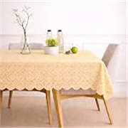 STITCHNEST Cotton Net Table Cover for 2–4 Seater Dining Table | Decorative Lace Design | |40×60 Inch| Rectangular Center Table Cloth | Beige | Pack of 1