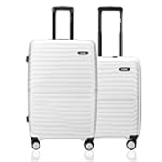 HRX Kyoto 2-Piece Luggage Set (Cabin + Medium) White Polypropylene Hard Shell Suitcase Set – Premium Travel Trolley Bags with 8 Spinner Wheels, Number Lock & Water Resistant Body