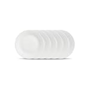 La Opala, Ivory Collection, Opal Glass Quarter Plate Set 6 pcs, Plainware, White