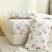 Story@Home Cloud Cotton Fitted Bedsheet 72 X 78 Inch, White & Brown