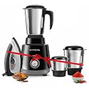 Longway Super Pro Mixer Grinder | 500 Watt Powerful Motor for Grinding, Mixing, Juicing | 2 Years Warranty (Black & Gray)