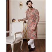 SOJANYA Men Maroon Printed Straight Kurta upto 80% off