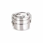 neelam Stainless Steel Lunch Box/Tiffin with Locking Clip, 2-Tier Container, 800 ml, Hot & Cold Leak-Proof, Compact & Durable, Perfect for Office, School, Picnic and Travel, Silver