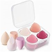 GLUN® Non-Latex Makeup Puffs, 4 Piece Water Drop Gourd Oblique Cut Powder Puff, Makeup Cleaning, Dry & Wet Use
