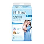 Little’s AirSense Ultra Premium Pant Style Baby Diapers L 44 Count | 50 Million Breathable Pores | Enriched with Shea Butter | Dermatalogically tested |9-14 kg
