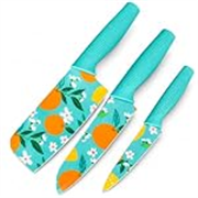PANCA Kitchen Knife Set Stainless Steel, 3 Pieces, Printed Blue Blades