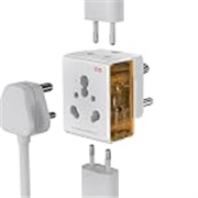 GM 3050 16 Amp 3 Pin Multi Plug Travel Adaptor – Universal Power Adapter Suitable for Class I & II Electrical Appliances, White