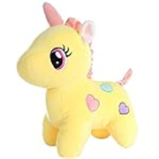 HUG ‘n’ FEEL SOFT TOYS Unicorn | Toy for Baby Girl Boy | Horse Toys for Kids Playing | Birthday Gifts for Boys and Girls | Plush & Stuffed Toys (30 Cms, Stuffed Animal Yellow, Smooth Cushion Material)