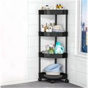 HOMANTA Multi-Purpose Cornar Storage Organizer 4-Tier Rack with Wheel Bathroom & Office Plastic Kitchen Trolley (DIY(Do-It-Yourself))