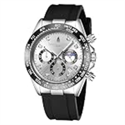 London Fog Bond Collection Analog Quartz Watch for Men with Round Dial and Silicone Strap, Metal Case with Tachymeter Bezel, Chronograph Function, Date Display, Luminous Hands & Hour Markers, Water Resistant