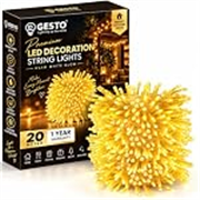 Gesto 20 Meter LED String Lights – Warm White Led Fairy Lights for Decoration | 360° Golden Yellow Glow Waterproof Copper Wire Lights for Home Decor Balcony Outdoor Christmas & Diwali Decoration