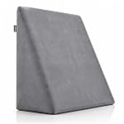 CareFoam Memory Foam Wedge Pillow for Bed | 2 Years Warranty | Orthopedic Bed Wedge Cushion for Back Support, Acid Reflux, GERD, Snoring & Leg Elevation|18 x 18 x 10 Inch|Grey Velvet