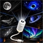 Desidiya 2-in-1 Galaxy Projector Night Light, USB Portable Starry Sky Night Light Projector for Bedroom, Mini LED Nightlight Wall Lamp for Kids & Adults, Dreamy Ceiling Decor (6-Slide)