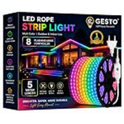 Gesto 5 Meter Multicolor RGB LED Strip Light with 8 Modes Inline Controller | IP65 Waterproof Outdoor LED Rope Light for Ceiling, Balcony, Home Decor & Cove Light for False Ceiling, Diwali Decoration