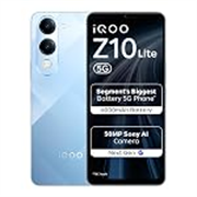 iQOO Z10 Lite 5G (Titanium Blue 2026, 4GB RAM, 64GB Storage) | Dimensity 6300 5G Processor | 50MP Sony AI Camera | 6000 mAh Battery | IP64 Rated & Military Grade Shock-Resistance*