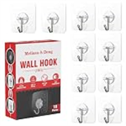 Melissa & Doug Adhesive Hooks Kitchen Wall Hooks- 10 Packs Heavy Duty 5 kg Nail Free Sticky Hangers with Stainless Hooks Reusable Utility Towel ice Cream Counter (Pack of 10)