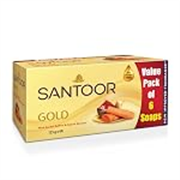 Santoor Gold Bathing Bar Soap with Kashmiri Saffron, Sandal & Sakura Extracts for Soft & Younger-Looking Skin| Gentle & Rich Lathering Formula with Refreshing Fragrance| For All Skin Types| 125g, Pack of 6