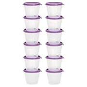 SIMPARTE 1000ml Nesterware Round Plastic Container Set of 12 BPA-Free Leak-Proof Stackable Nestable Reusable Food Storage for Kitchen Pantry Fridge Meal Prep and Travel – Purple
