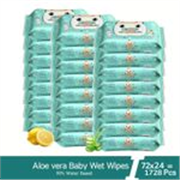 Mamma Love 99% Pure Water Baby Wet Wipes with Lid | Pack of 24 | 72 pcs/pack | (1728 Wipes)