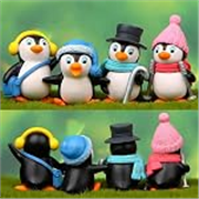 SATYAM KRAFT 1 Set (4 Pcs) Cute Penguin Miniature Figurines Showpiece | Gift for Him/Her, Return Gift, Home Decor, Table, Car Dashboard,Decoration Item (Multicolor)