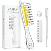 Hair Oil Applicator Comb with Refillable Liquid Reservoir , Clear Scalp Massage Tool for Controlled Root Application, ZAIRA Crystal Liquid Guide Comb – Scalp Applicator & Hair Oil Dispenser Comb with Dropper for Essential Oils, Serums & Scalp Treatment (Clear)