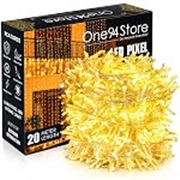 One94Store 20Meter 56 LED Serial String Lights – Plug in Waterproof Copper Wire Fairy Lights for Home Decoration, Christmas, Garden, & Diwali Decoration Lights for Balcony Outdoor – Warm White