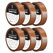 12mm X 65 meter Pack of 6 Brown BOPP Packing Cello Tape with Durable Materials Self Adhesive Heavy Duty Tep Roll Ideal for Packaging Box 1/2 inch 65mtr
