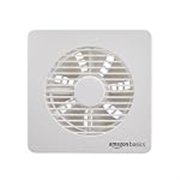 Amazon Basics Axial 6” Fan | 22W | 7 Blades | 135 mm Sweep | 7.5 dB Low Noise | Window Mount | Wall Switch Control | White Plastic Body