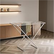 amazon basics Mild Steel Cloth Drying Stand – Folding, 30 Feet Drying Length, 8 Drying Rails, Lightweight (Silver)