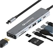 Amkette 7-in-1 Type C Hub/Docking Station for Laptop, USB hub Type c with 100W Power Delivery, 4K HDMI Output, USB 3.0, USB 2.0, SD/TF Card Reader, USB c hub for MacBook, Windows Laptops