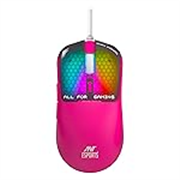 Ant Esports Virtus100 Wired RGB Gaming Mouse | Light Weight |6D Durable Buttons | High Performance Up to 12800 DPI 1000Hz Polling Rate | AI Sensor | 20M Click | Software Support Esports Mouse_ Pink