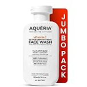 Aqueria Jumbo 200ml Face Wash For De-Tan & Brightening Vitamin C | With Lactic Acid & Niacinamide | Deep Cleansing Face Cleanser for Tan Removal, Pigmentation, Dark Spots, Dull & Uneven Skin Tone | Brightens Skin & Gently Exfoliates | Non-Drying Formula for All Skin Types | 3 Month Pack | Men & Women Gentle Cleanser