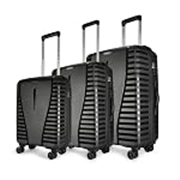 Aristocrat Airpro Set of 3 (Cabin+Medium+Large) Trolley Bags, Jet Black