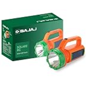 Bajaj Solarz Duo Solar RC Torch, Rechargeable LED Lantern, 400 Lumens, 6500K Cool White, Fast Charging, Multi-Mode, Long-Lasting Lithium-Ion Battery, Emergency Light, (Orange, 610066)