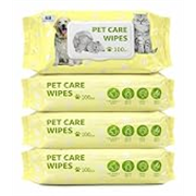 Btag Pet Grooming Wipes for Dogs & Cats (14 × 18 cm) | 100 Count | pH Balanced Dry Bath | Ear, Paw & Coat Cleaning | Hygiene Essentials | Non-Woven Disposable Cloth 40 GSM (Pack of -4)