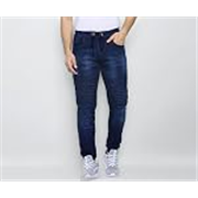 CAHOOT Men’ Denim Jeans for Regular Wear Blue Dark Wash Self Patterned Slim Fit Jeans Crafted with Comfort Fit and High Performance for Everyday Casual Wear