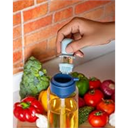 Clazkit Plastic Jar Oil & Liquid Storage Dispenser with Brush | Heat-Resistant, Food-Grade Safe, All-Purpose Cooking and Food Preparation Home & Restaurants-1L