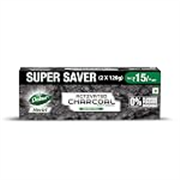 DABUR Herb’L Activated Charcoal Toothpaste 240G (120G x2, Pack of 2)|Whitening Black Gel Toothpaste|Fluoride Free|Fights Plaque & Extrinsic Stains|With Power of Mint|Cool & Refreshing Mouth Experience